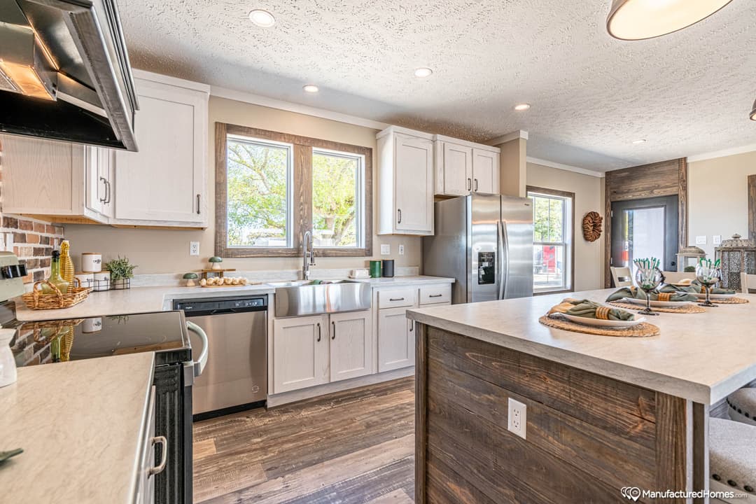 The white oak  kitchen home features