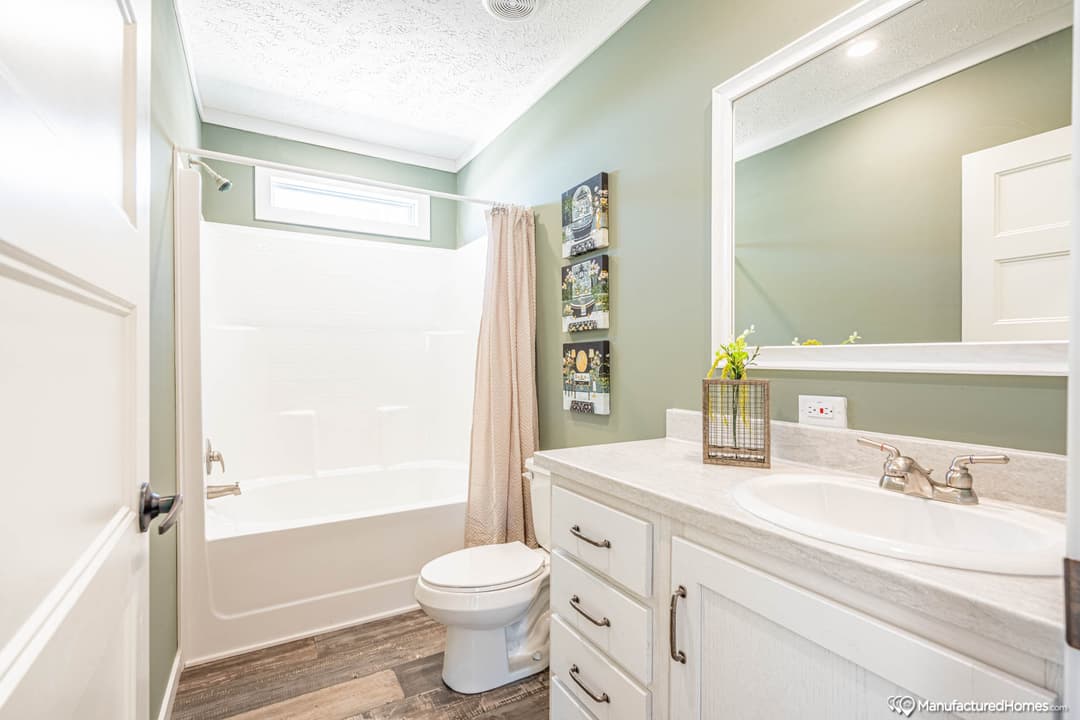 The white oak  bathroom home features